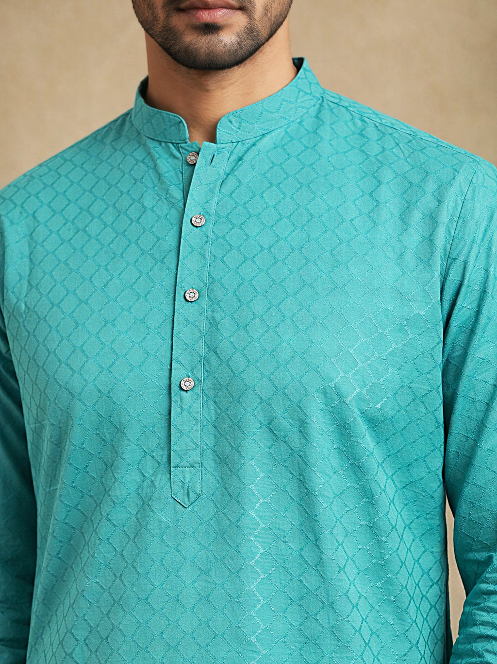 DesiQlo Men Woven Design Kurta Only - Blue