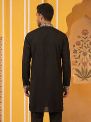Premium Imported Japanese Embroidered Kurta ( 65KO 5544Black ) [FF] [B-3-5]