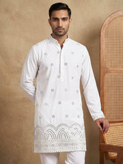 Imported Japanese Embroidered Kurta ( 65KO 5547White ) [FF] [A-1-2-3-4]