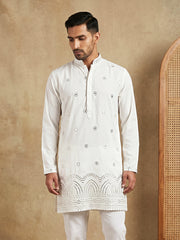 Imported Japanese Embroidered Kurta ( 65KO 5547White ) [FF] [A-1-2-3-4]