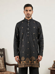 Premium Printed & Thread Work Kurta ( 65KO 5553Black ) [FF] [D-3]