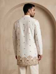 Premium Printed & Thread Work Kurta ( 65KO 5553White ) [FF] [D-3]