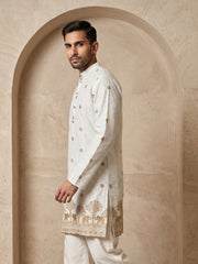 Premium Printed & Thread Work Kurta ( 65KO 5553White ) [FF] [D-3]