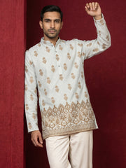 Premium Printed & Thread Work Kurtas ( 65KO 5569White ) [FF] [A-8]