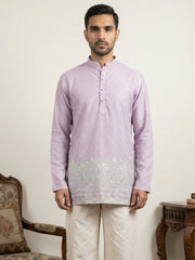 Men's Ethnic Printed & Thread Work Kurtas ( 65KO 5570Purple ) [FF] [B-4-5]