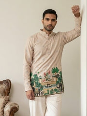 Premium Cotton Blend Printed Ethnic Kurtas ( 65KO 5571Beige ) [FF] [C-1]