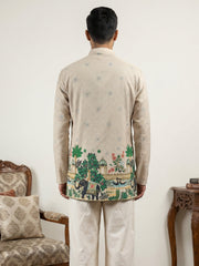 Premium Cotton Blend Printed Ethnic Kurtas ( 65KO 5571Beige ) [FF] [C-1]