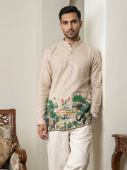 Premium Cotton Blend Printed Ethnic Kurtas ( 65KO 5571Beige ) [FF] [C-1]