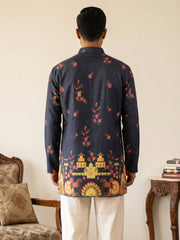 Premium Cotton Blend Printed Ethnic Kurtas ( 65KO 5571Navy ) [FF] [C-1]