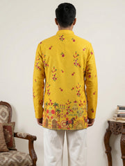 Premium Cotton Blend Printed Ethnic Kurtas ( 65KO 5571Yellow ) [FF] [C-1]