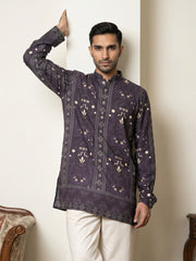 Cotton Blend Ethnic Printed Kurtas ( 65KO 5573Purple ) [FF] [H-6(A-1-2-3-4)]