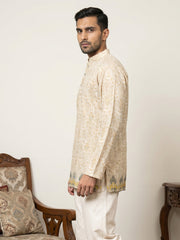 Men's Traditional Printed Kurtas ( 65KO 5574Beige ) [FF] [G-10]