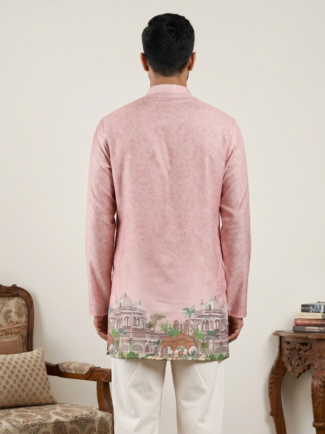 DesiQlo Men Printed Kurta Only - Orange