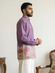 Men's Geometric Printed Kurta ( 65KO 5581Purple )