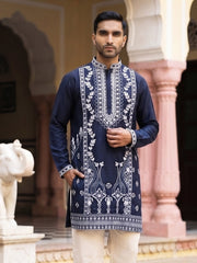 Ethnic Embroidered Japanese Fabric Kurta ( 65KO 5584Navy ) [FF] [B-1-2]