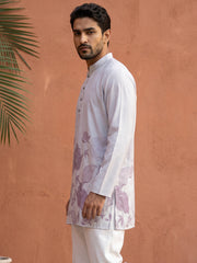 Cotton Blend Floral Printed Kurta ( 65KO 5607Purple )
