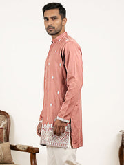Cotton Blend Ethnic Embroidered Kurta ( 65KO 5611Pink )