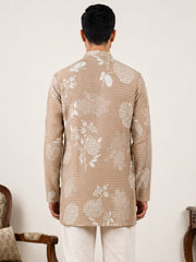 Cotton Blend Printed & Thread Work Kurta ( 65KO 5612Beige )