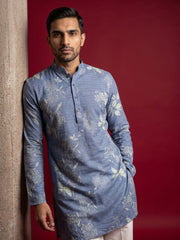 Cotton Blend Printed & Thread Work Kurta ( 65KO 5612Blue )