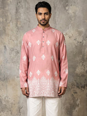 Cotton Blend Ethnic Printed Kurta ( 65KO 5614Pink )