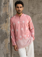 Cotton Blend Ethnic Printed Kurta ( 65KO 5614Pink )