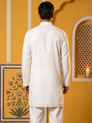 Japanese Fabric Ethnic Embroidered Kurta for Men ( 65KO 5616Cream )