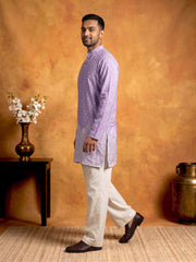 Printed Cotton Blend Kurta for Men ( 65KO 5622Purple )