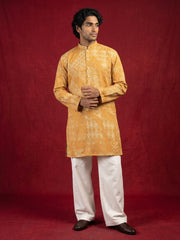 Printed Cotton Blend Kurta for Men ( 65KO 5624Mustard )