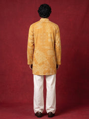Printed Cotton Blend Kurta for Men ( 65KO 5624Mustard )