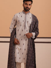 Paisley Print Kurta with Contrast Dupatta ( 65KO D 5374 D 5374Cream ) [FF] [1-3]