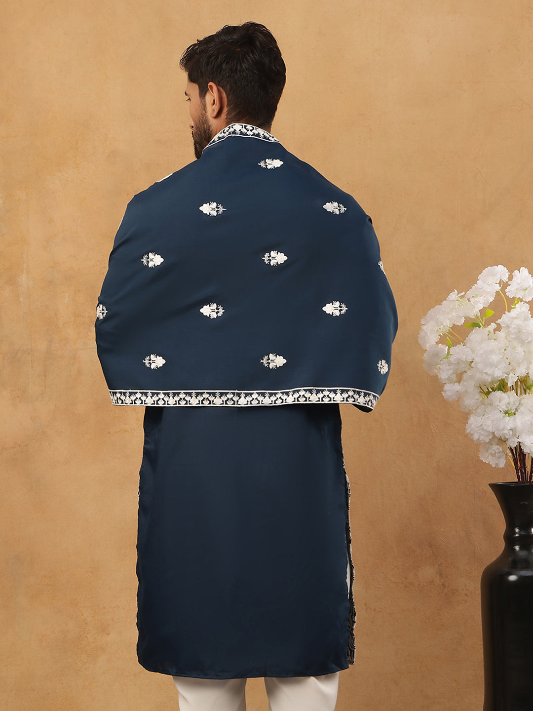 DesiQlo Men Floral Kurta Only - Multicolor - 65KO_D_5438Peacock_S