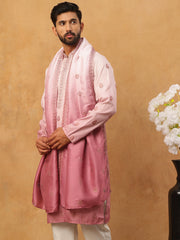 Embroidered Silk Blend Kurta with Dupatta (65KO D 5439 Pink ) [FF] [Q-7]