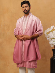 Embroidered Silk Blend Kurta with Dupatta (65KO D 5439 Pink ) [FF] [Q-7]