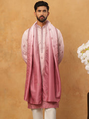 Embroidered Silk Blend Kurta with Dupatta (65KO D 5439 Pink ) [FF] [Q-7]