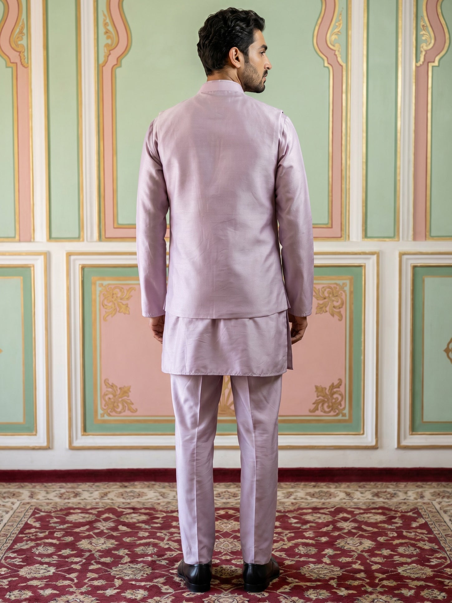 DesiQlo Men Embroidered Nehru Jacket and Kurta Pyjama S - 65 vender