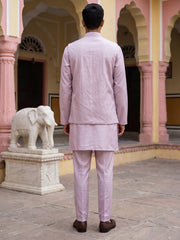 Embroidered Nehru Jacket With Kurta Pyjama Set ( 65KPWC 5586L 4181Lavender )