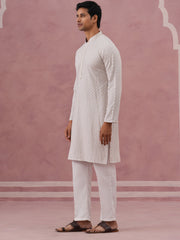 Viscose Rayon Traditional Embroidered Kurta Pyjama (65KP P 5330 Grey ) [FF] [1-1-9]