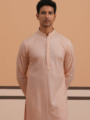 Viscose Rayon Traditional Embroidered Kurta Pyjama ( 65KP P 5330 P 5330Peach ) [FF] [1-1-9]