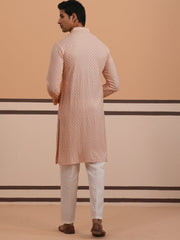 Viscose Rayon Traditional Embroidered Kurta Pyjama ( 65KP P 5330 P 5330Peach ) [FF] [1-1-9]