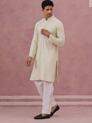 Viscose Rayon Traditional Embroidered Kurta Pyjama ( 65KP P 5330 P 5330Pista ) [FF] [1-1-9]