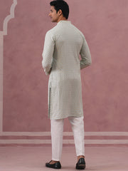 Viscose Rayon Traditional Embroidered Kurta Pyjama ( 65KP P 5330 P 5330Sky ) [FF] [1-1-9]