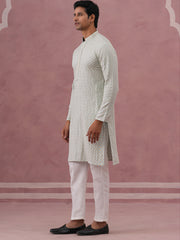 Viscose Rayon Traditional Embroidered Kurta Pyjama ( 65KP P 5330 P 5330Sky ) [FF] [1-1-9]