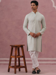 Viscose Rayon Traditional Embroidered Kurta Pyjama ( 65KP P 5330 P 5330Sky ) [FF] [1-1-9]
