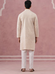 Men’s Rayon Sequin Embroidered Kurta Pyjama (65KP P 5332 Yellow ) [FF] [E-8-7]