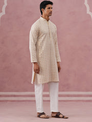 Men’s Rayon Sequin Embroidered Kurta Pyjama (65KP P 5332 Yellow ) [FF] [E-8-7]