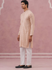Rayon Embroidered Kurta Pyjama for Men (65KP P 5333 Beige ) [FF] [Q-18]
