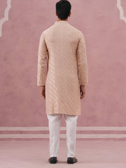 Rayon Embroidered Kurta Pyjama for Men (65KP P 5333 Beige ) [FF] [Q-18]