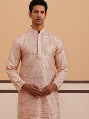Premium Silk Blend Embroidered Kurta Pyjama ( 65KP P 5351 P 5351Peach ) [FF] [B-1-2]