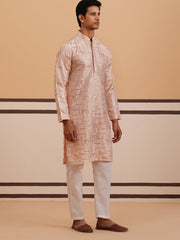 Premium Silk Blend Embroidered Kurta Pyjama ( 65KP P 5351 P 5351Peach ) [FF] [B-1-2]