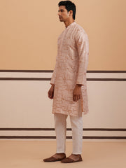 Premium Silk Blend Embroidered Kurta Pyjama ( 65KP P 5351 P 5351Peach ) [FF] [B-1-2]